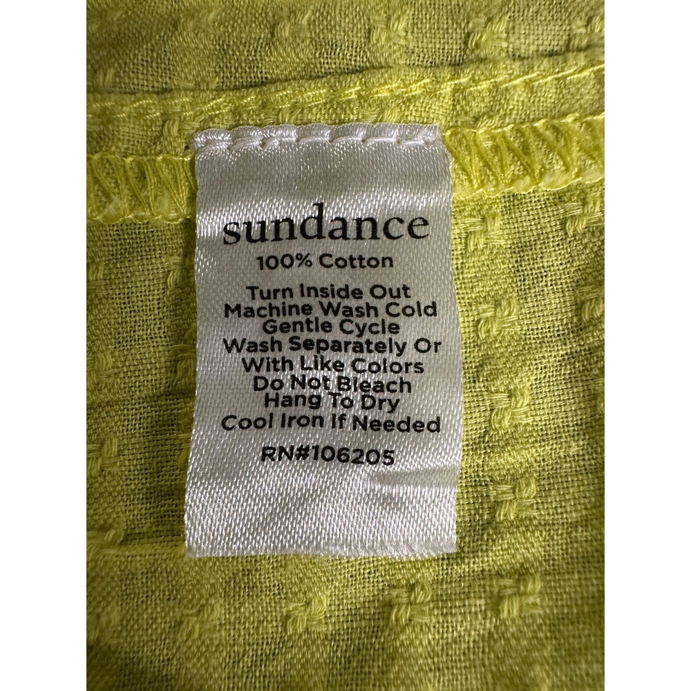 New Sundance Lodi Henley Top L/XL Chartreuse Cotton Boho Cottagecore Babydoll - Picture 4 of 10